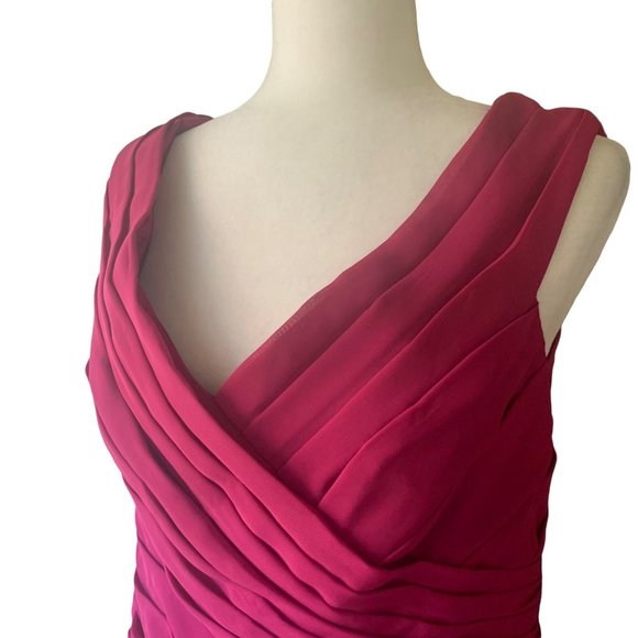 Merrily Chiffon Bridesmaid Gown Women's Sleeveless V Neck Size 14 - Picture 5 of 9